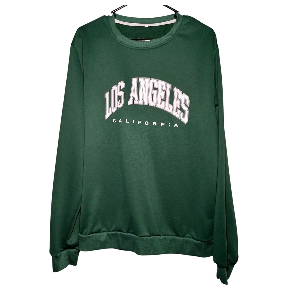 Los Angeles California Sweatshirt Adult L Forest Green Graphic Pullover Crewneck